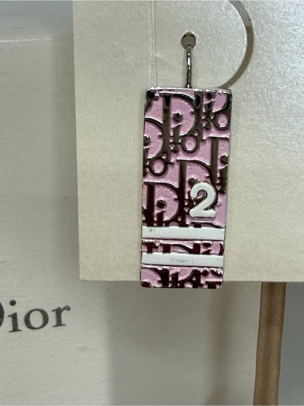 Dior Pink Trotter Drop Earrings